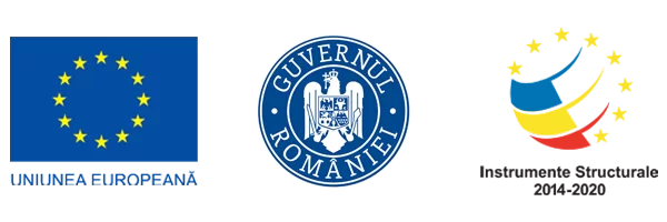 Sigla Uniunii Europene, sigla Guvernului Romaniei, sigla Instrumente Structurale 2014-2020